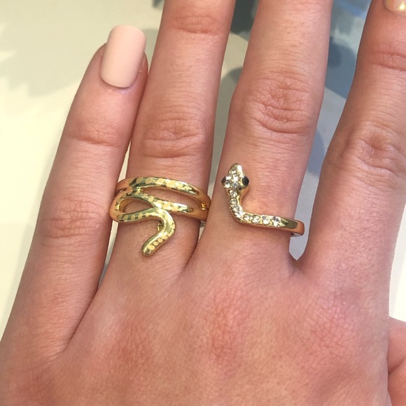 Gold Pave Statement Snake Ring - Picture 10 of 11